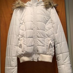 Adorable white puffer jacket